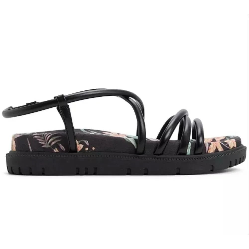 Roxy Island Floral 1” Brooke Strappy Slip-On Round Toe Sandals